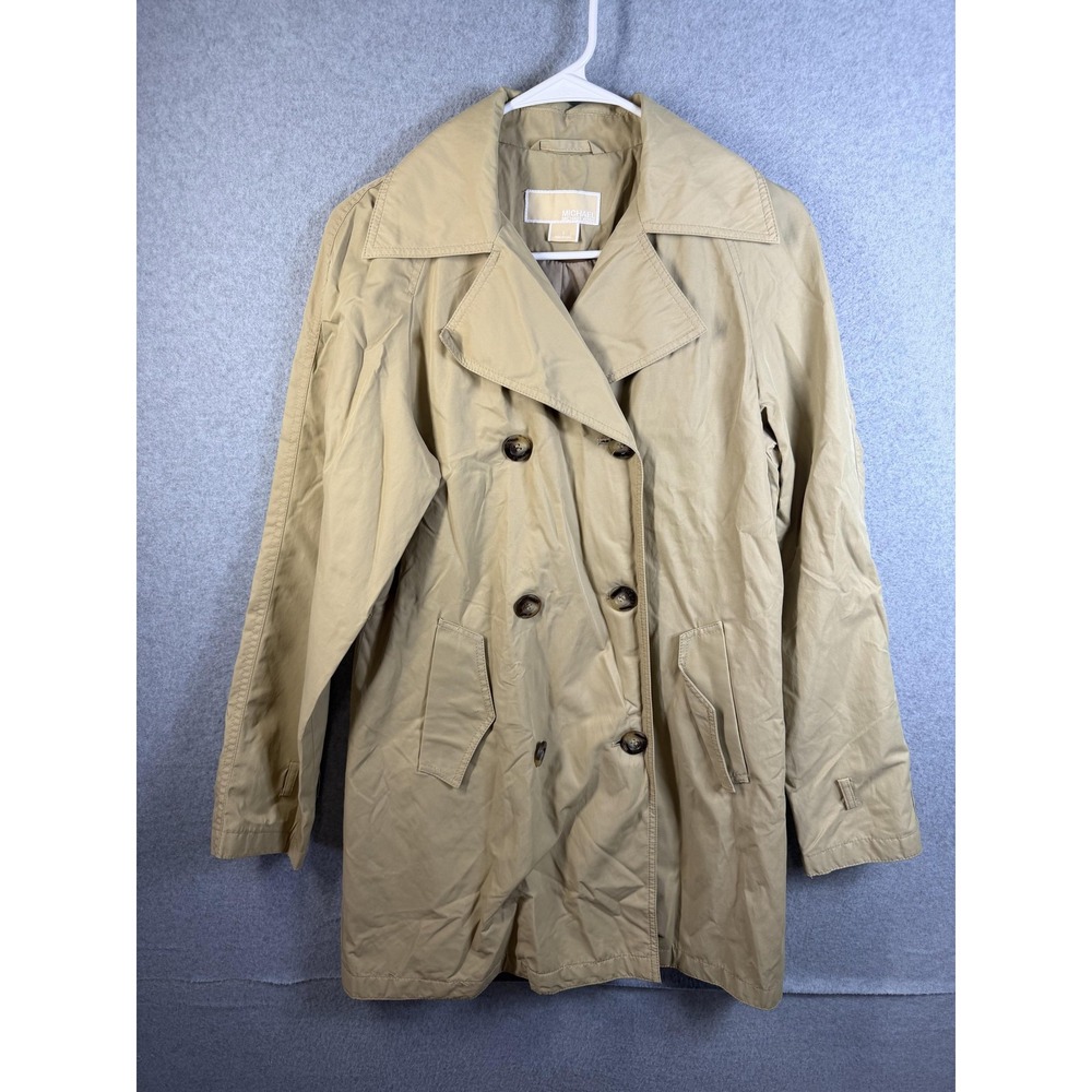 Michael Michael Kors Coat Womens Small Beige Double Breasted Trench Lined Jacket
